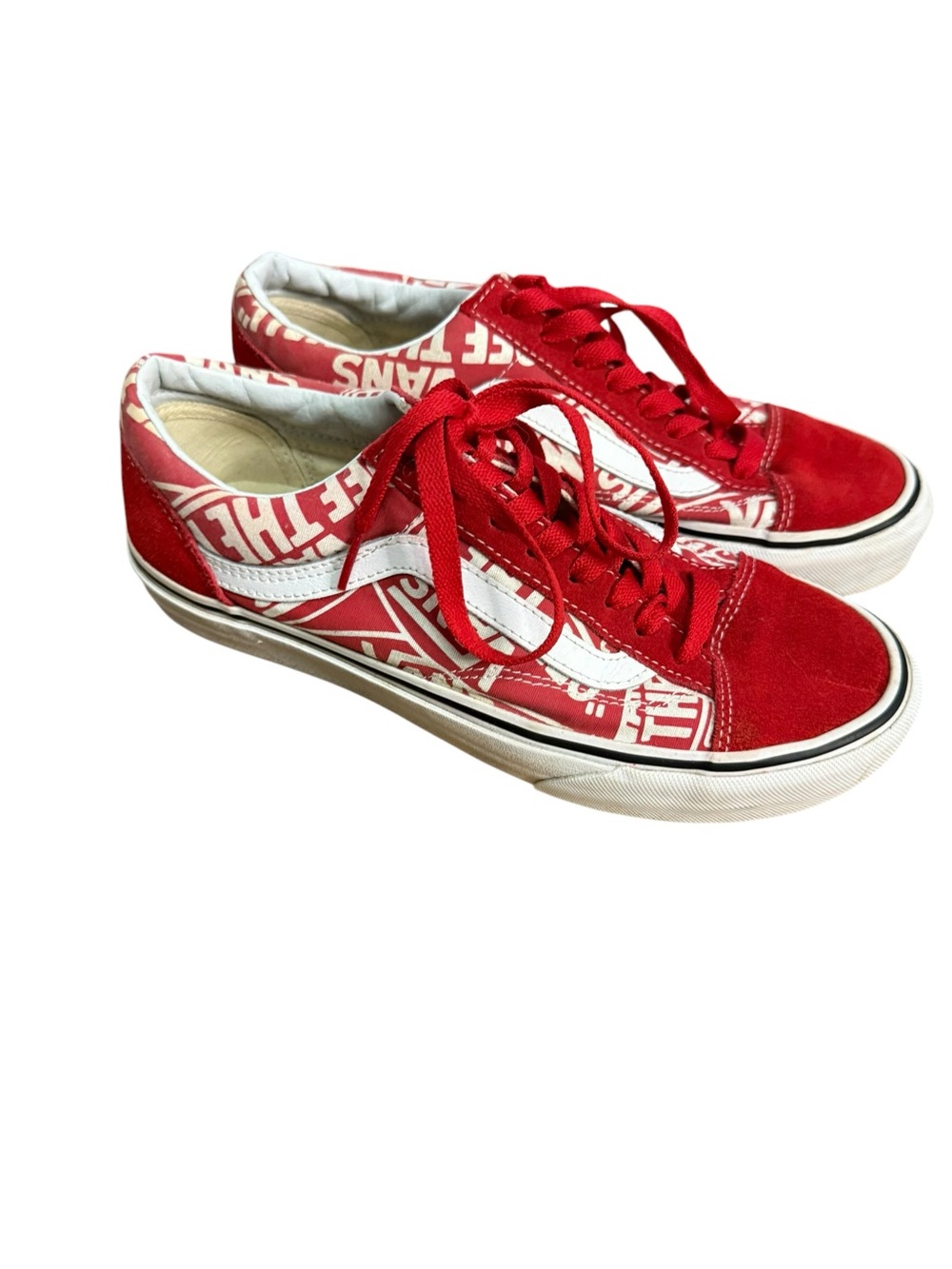 Vans Red White Checkered Sneakers Shoes Women's Size 8.5 - Picture 2 of 7
